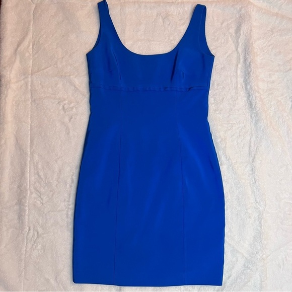 DANIEL HECHTER VTG Y2K Royal Blue Sleevless Mini Cocktail Dress Size 6 - Picture 2 of 11